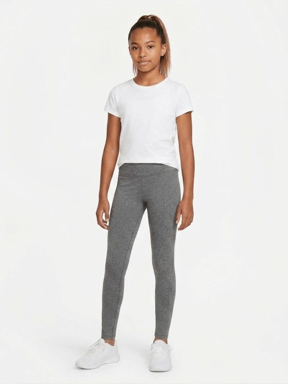 Soffe Girls' Wrap Legging in Gray strappy ballerina at the ankle XL